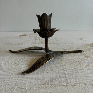 JUST BASE - Vintage Brass Flower Ashtray Base for Removeable Petals